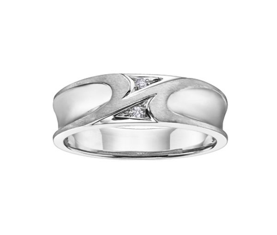 JONC EN OR BLANC SERTI DE DIAMANTS - CR DD2750 - BIJOUX CANADIEN