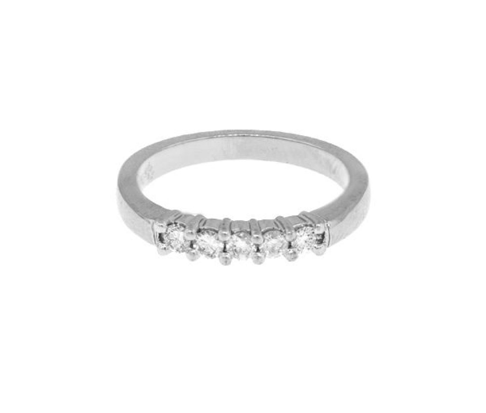 JONC EN OR 10K BLANC SERTI DE DIAMANTS - MK 1998LW27 - FAIT AU CANADA