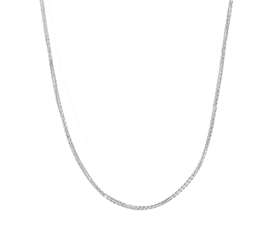 CHAINE EN OR BLANC À MAILLE CARRÉ (BOX) - CB BOX050W20 - CBE