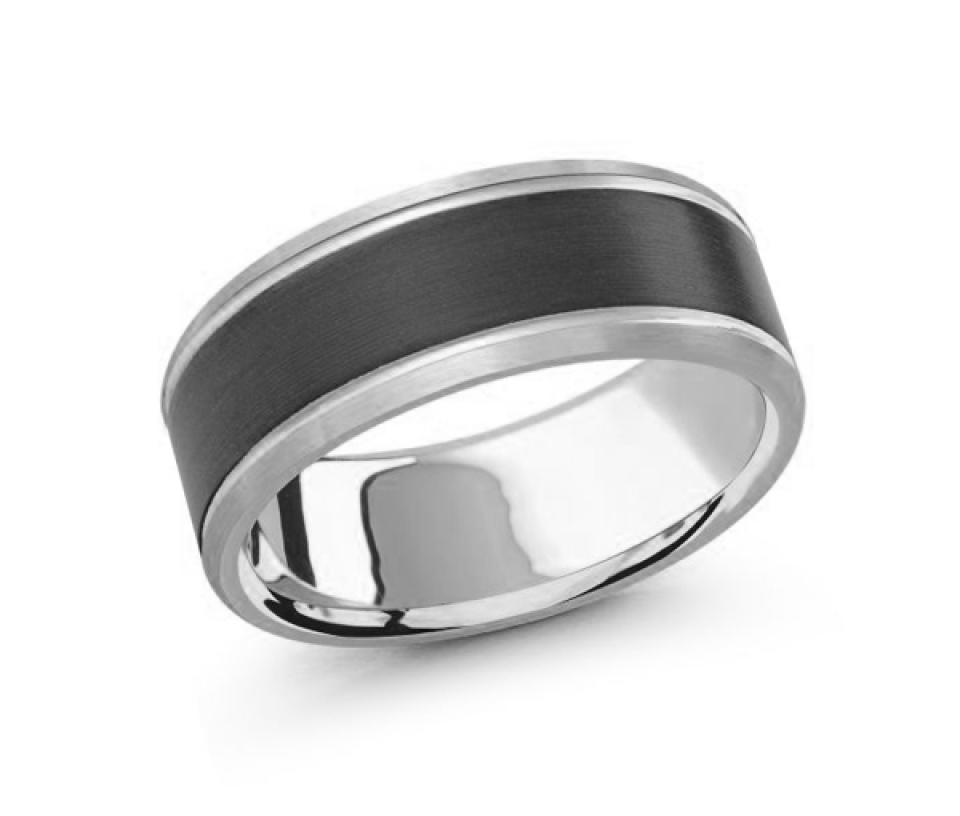 JONC EN OR 14K ET FIBRE DE CARBONE - ML MRDA072W - MALO 