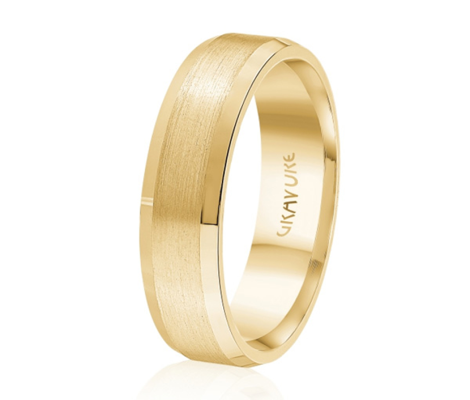 JONC EN OR OU EN PLATINE AVEC MOTIF BROSSÉ AU CENTRE - ML GH925Y10 - MALO 