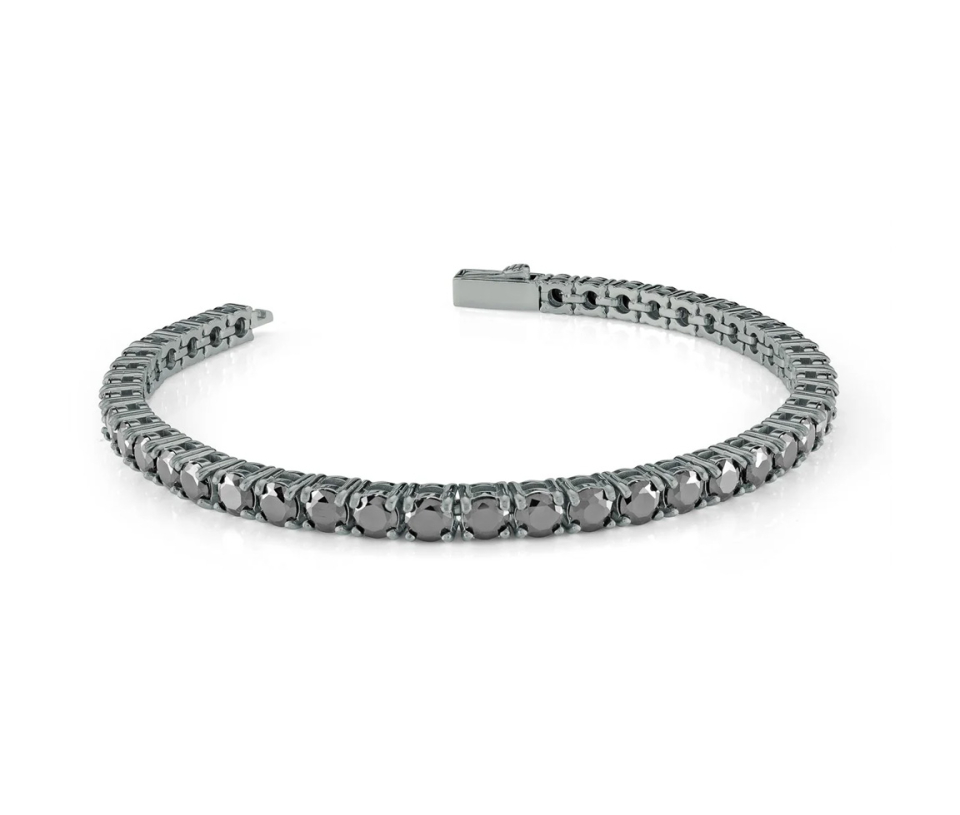 BRACELET TENNIS EN ACIER SERTI DE CUBIQUES ZIRCONIAS BLANC OU NOIRS