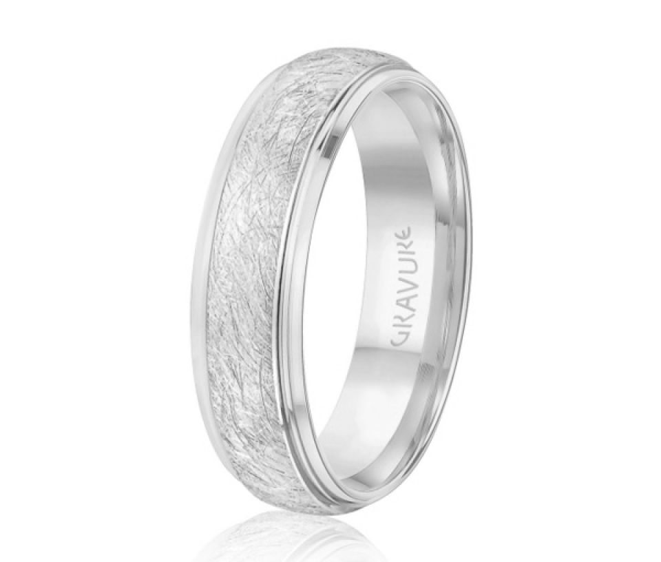 JONC EN OR OU EN PLATINE AVEC MOTIF SCRATCH AU CENTRE - ML GH1290W18 - MALO 