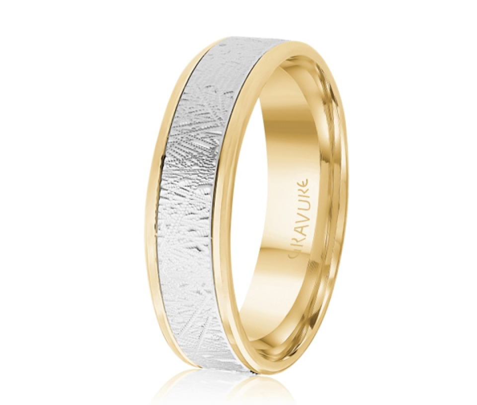 JONC EN OR OU EN PLATINE AVEC MOTIF SCRATCH AU CENTRE - ML GH1571YW18 - MALO 