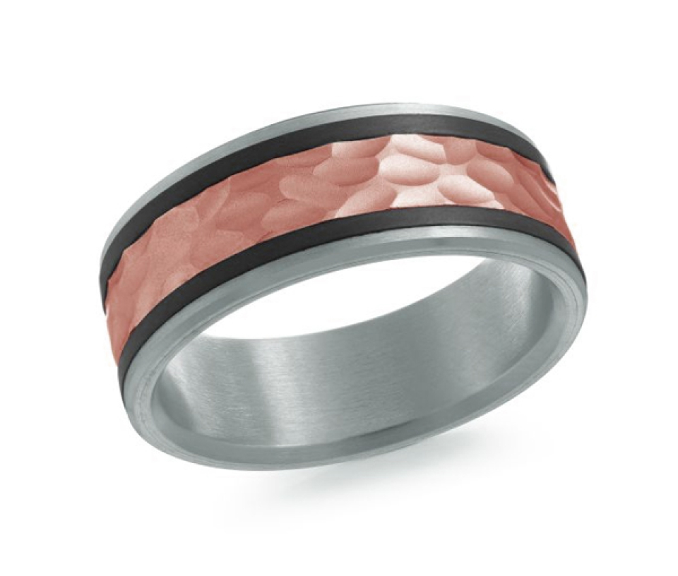 JONC EN OR 14K ET FIBRE DE CARBONE - ML MRDA151WBP - MALO 