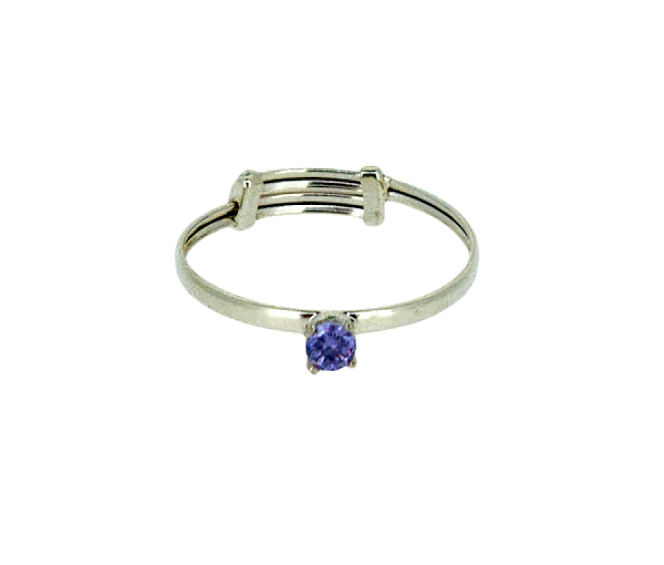 BAGUE POUR ENFANT EN OR SERTIE D'UN PIERRE DE NAISSANCE SYNTHÉTIQUE VARIÉE - IN 1055BEY02 - PERÇAGE