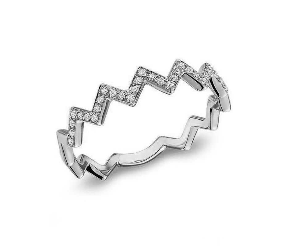 JONC ZIGZAG EMPILABLE EN OR SERTI DE DIAMANTS - BR 020410ZBW - R.N.B.