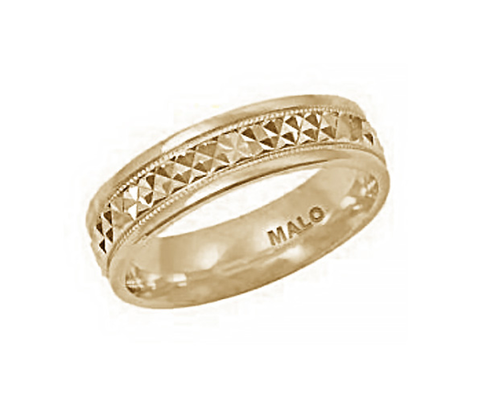 JONC EN OR CONFORT FIT TAILLÉ DIAMANT - ML JM182/6Y - MALO 