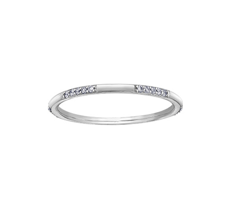 JONC EN OR SERTI DE DIAMANTS - CR DD7298W - BIJOUX CANADIEN